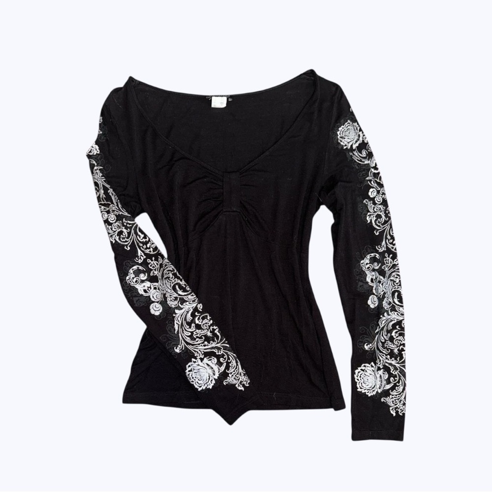 Y2K Venus floral long sleeve baby doll top